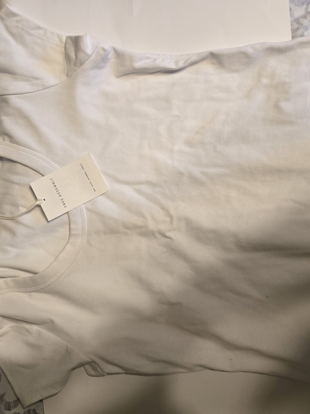 White Womens  Crew Neck Shirt - Minimal Classic